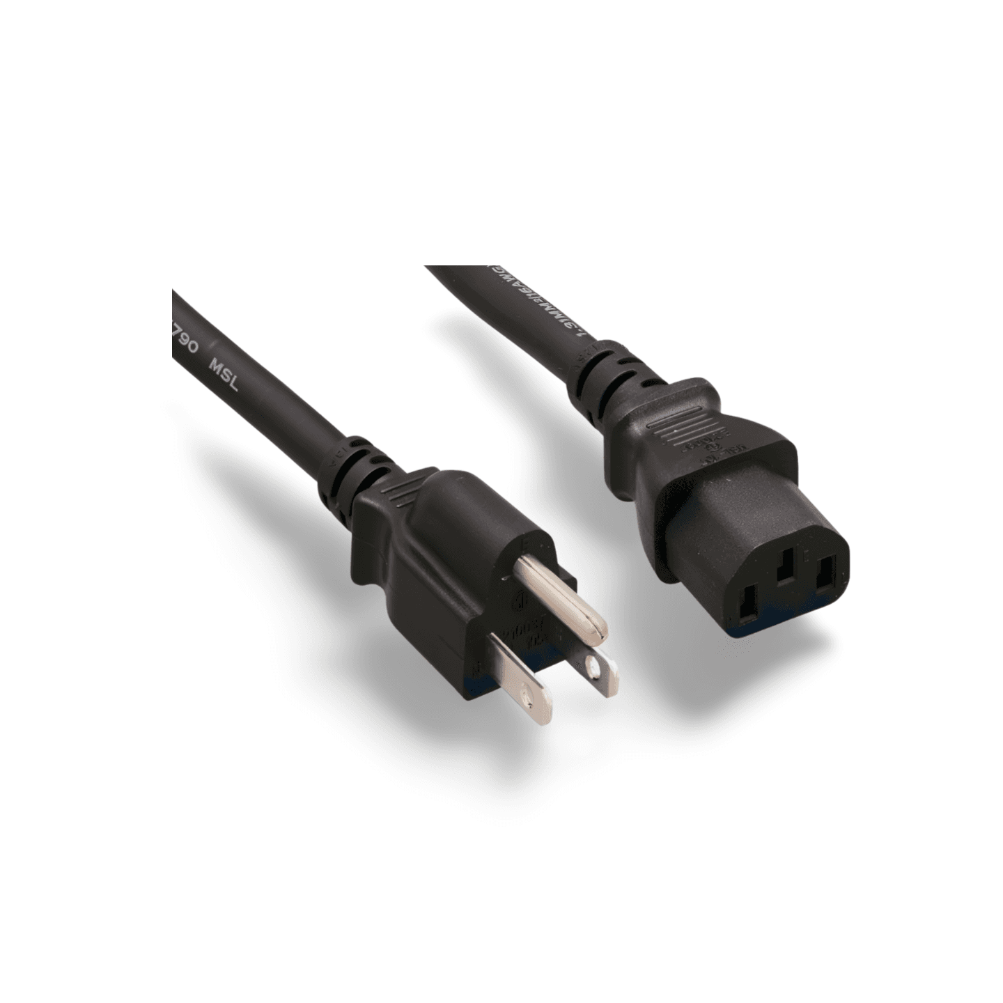 10ft Universal Power Cord NEMA 5 15P to IEC320C13 18 AWG black